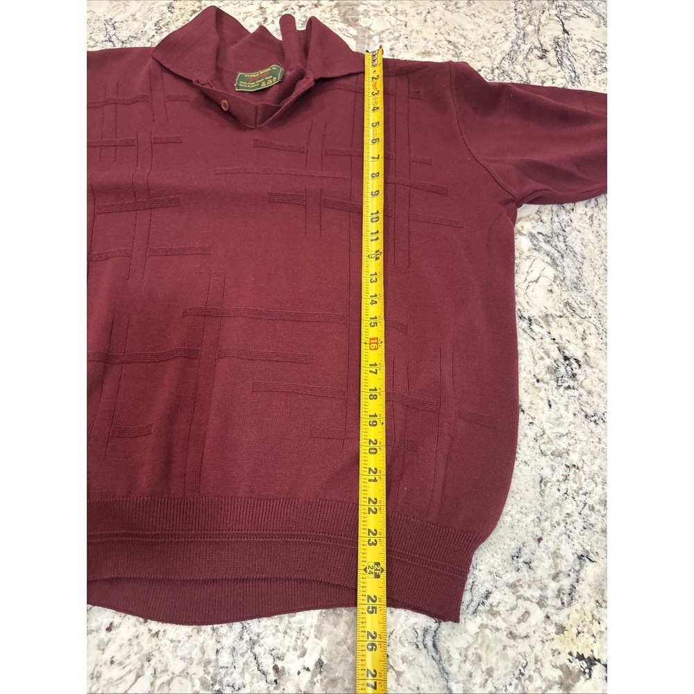 Vintage Super Wool Blend Yapagi Long Sleeve Knit Sweater Maroon Rockabilly READ - Picture 6 of 8